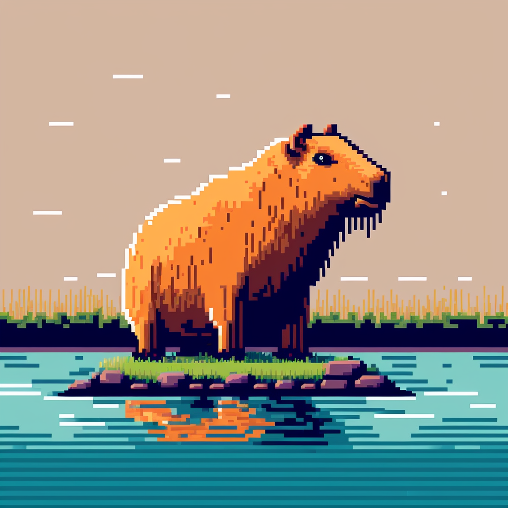 Capybara on a computer